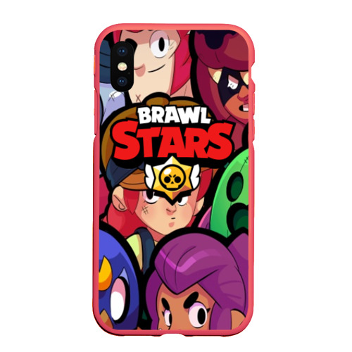 Чехол для iPhone XS Max матовый Brawl Stars, цвет красный