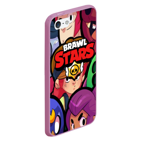 Чехол для iPhone 5/5S матовый Brawl Stars, цвет розовый - фото 3