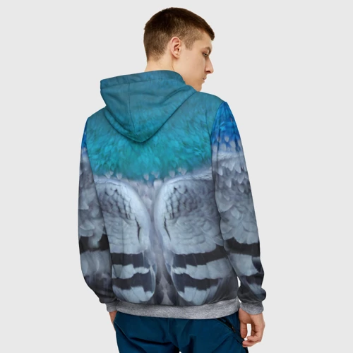 Мужская толстовка 3D с принтом Голубь, вид сзади #2