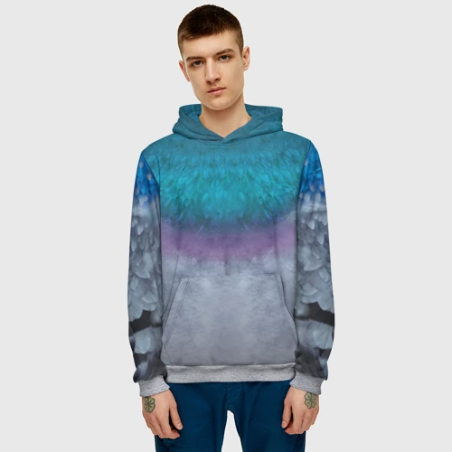 Мужская толстовка 3D с принтом Голубь, фото на моделе #1