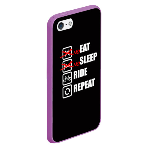 Чехол для iPhone 5/5S матовый Ride black, цвет фиолетовый - фото 3