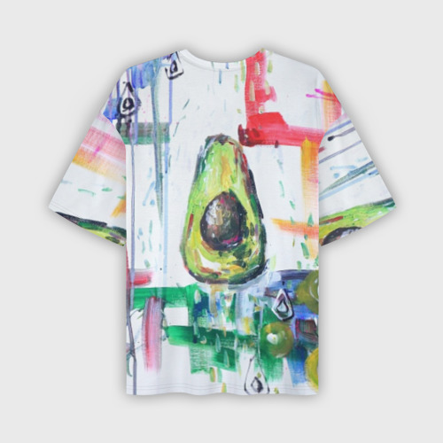 Мужская футболка oversize 3D Авокадо авангард, цвет 3D печать - фото 2