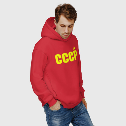 Мужское худи Oversize хлопок СССР, цвет красный - фото 7