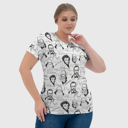 Женская футболка 3D с принтом Великие писатели-классики, фото #4