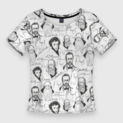 Женская футболка 3D Slim Великие писатели-классики
