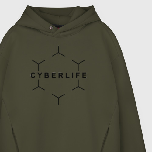 Мужское худи Oversize хлопок Cyberlife, цвет хаки - фото 4