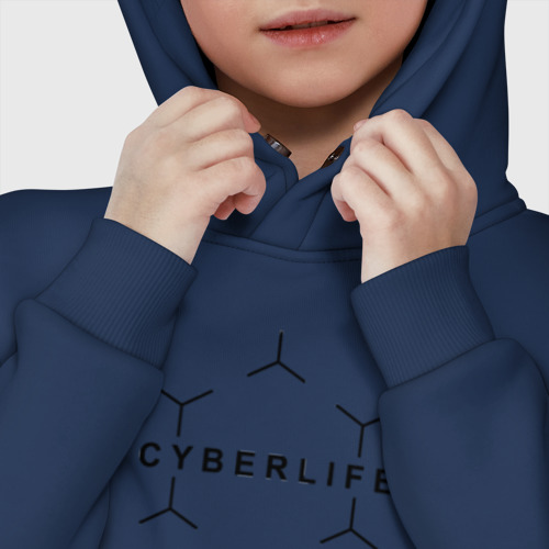 Детское худи Oversize хлопок Cyberlife, цвет темно-синий - фото 7