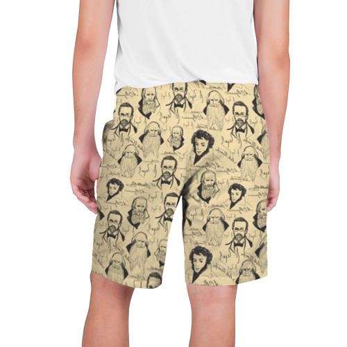Мужские шорты 3D Великие писатели-классики, цвет 3D печать - фото 2
