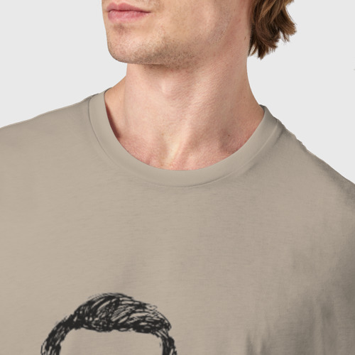 Мужская футболка хлопок А. Чехов, цвет миндальный - фото 6