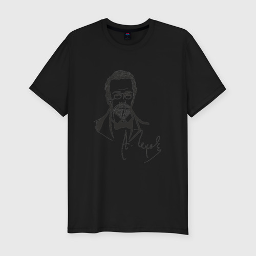 Мужская футболка хлопок Slim А. Чехов, цвет черный