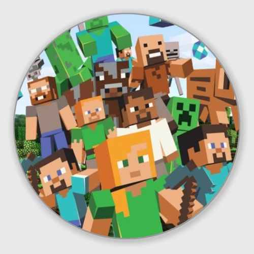 Картинка майнкрафт круглая для печати