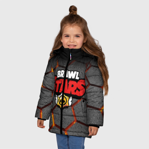 Зимняя куртка для девочек 3D Brawl Stars Hex, цвет черный - фото 3