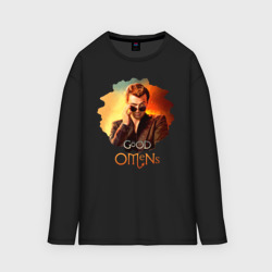 Мужской лонгслив oversize хлопок Кроули Good Omens