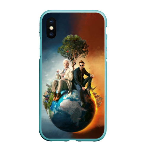 Чехол для iPhone XS Max матовый Good Omens, цвет мятный