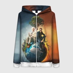 Женская толстовка 3D на молнии Good Omens