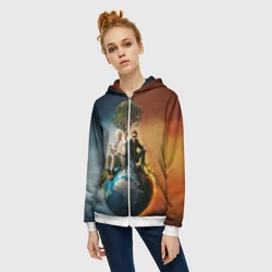 Женская толстовка 3D на молнии Good Omens - фото 2