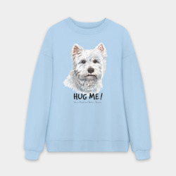 Мужской свитшот oversize без начеса хлопок Вест-хайленд-уайт-терьер - обними