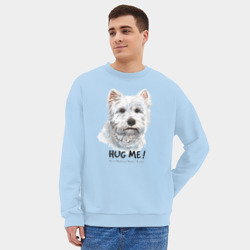 Мужской свитшот oversize без начеса хлопок Вест-хайленд-уайт-терьер - обними - фото 2