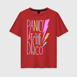 Женская футболка хлопок Oversize Panic! At the Disco