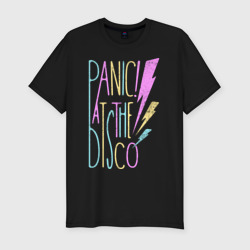 Panic! At the Disco – Мужская футболка хлопок Slim с принтом купить