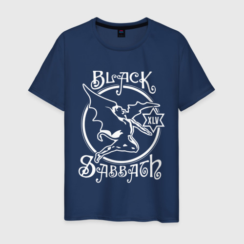 Мужская футболка хлопок Black Sabbath, цвет темно-синий