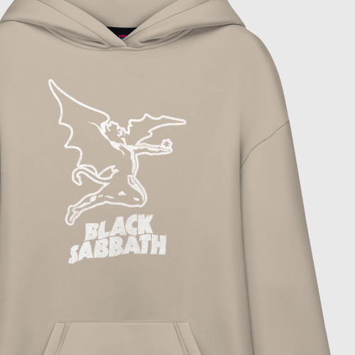 Худи SuperOversize хлопок Black Sabbath, цвет миндальный - фото 3