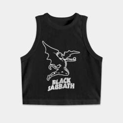 Женская укороченная майка-топ хлопок Black Sabbath