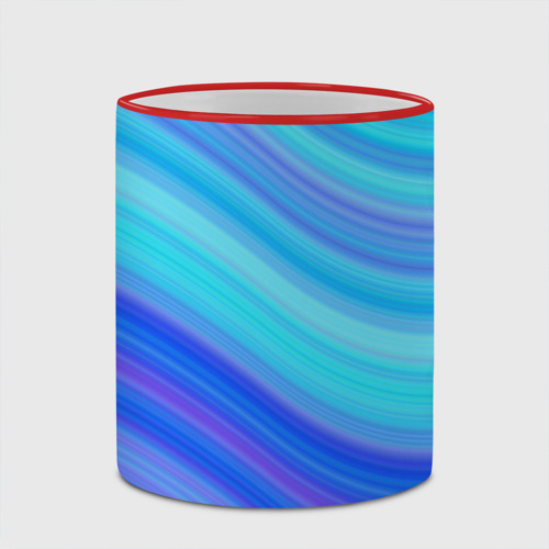 Кружка с полной запечаткой Абстракция волны, цвет Кант красный - фото 4