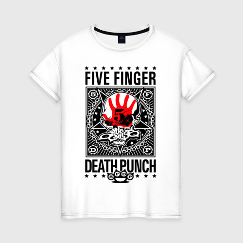 Женская футболка хлопок Five Finger Death Punch, цвет белый