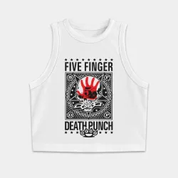 Женская укороченная майка-топ хлопок Five Finger Death Punch
