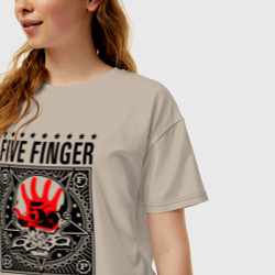 Женская футболка хлопок Oversize Five Finger Death Punch - фото 2