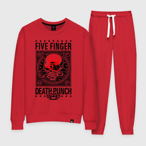 Женский костюм хлопок с принтом Five Finger Death Punch, вид спереди #2
