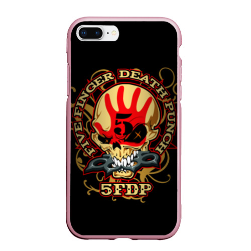 Чехол для iPhone 7Plus/8 Plus матовый Five Finger Death Punch, цвет розовый