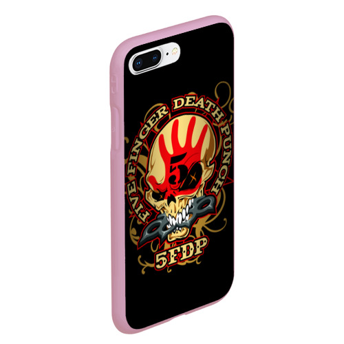 Чехол для iPhone 7Plus/8 Plus матовый Five Finger Death Punch, цвет розовый - фото 3