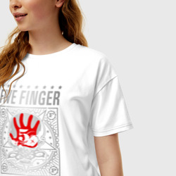 Женская футболка хлопок Oversize Five Finger Death Punch - фото 2