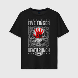 Женская футболка хлопок Oversize Five Finger Death Punch