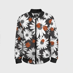 Детский бомбер 3D Божьи коровки на ромашках