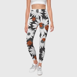 Леггинсы 3D Божьи коровки на ромашках - фото 2