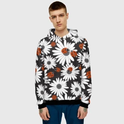 Мужская толстовка 3D Божьи коровки на ромашках - фото 2