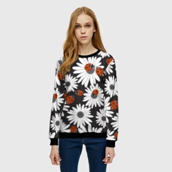 Женский свитшот 3D Божьи коровки на ромашках - фото 2