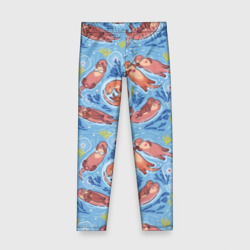 Детские леггинсы 3D Весёлые дружные выдры 