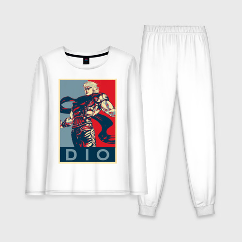 Женская пижама с лонгсливом хлопок Дио Брандо, цвет белый