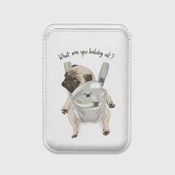 Картхолдер Magsafe магнитный Маленький мопс в рюкзаке