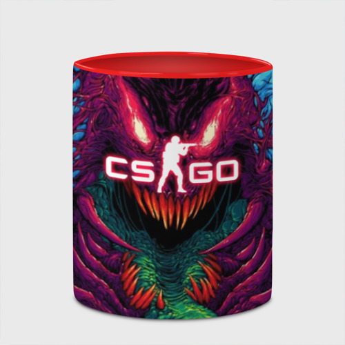 Кружка с полной запечаткой CS GO Hyper Beast, цвет белый + красный - фото 4