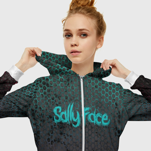 Женская толстовка 3D на молнии SALLY FACE., цвет белый - фото 5