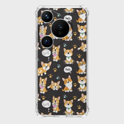 Чехол для Huawei Pura 70 Pro Милые пёсики - корги