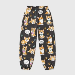 Женские джоггеры оверсайз 3D Милые пёсики - корги
