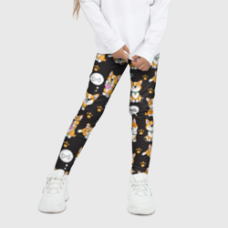 Детские леггинсы 3D Милые пёсики - корги - фото 2