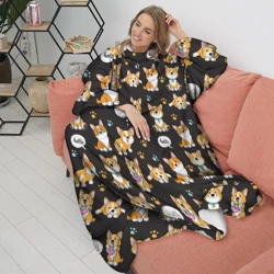 Плед с рукавами Милые пёсики - корги - фото 2