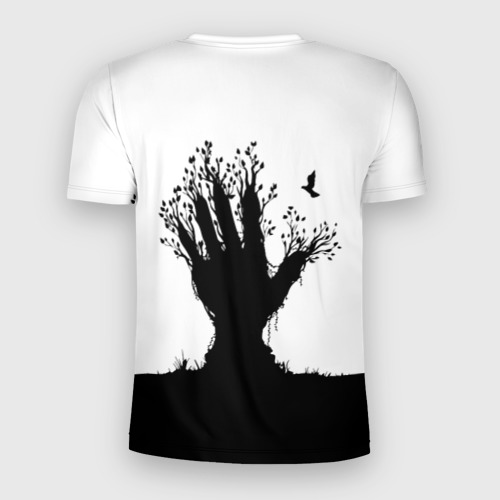 Мужская футболка 3D Slim Дерево-рука - экология, цвет 3D печать - фото 2